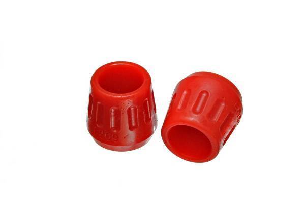 Energy Suspension - Energy Suspension Shock/Strut Bump Stop Set Red Front And Rear Shaft Dia. 0.5 in. H-1.25 in. OD 1 3/8 in. ID 1/2 in. 2 pc. Performance Polyurethane - 9.6111R