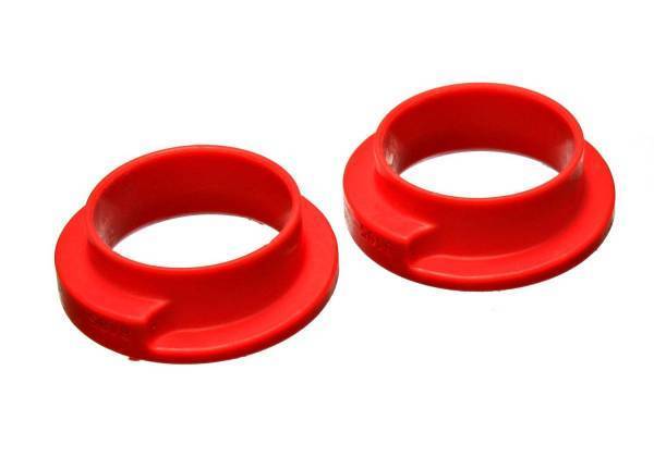 Energy Suspension - Energy Suspension Coil Spring Isolator Set Red ID 2 3/16 in. OD 3 in. H-1 in. Performance Polyurethane - 9.6115R