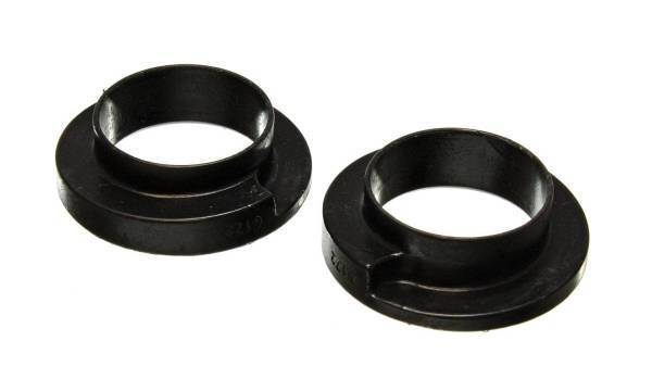 Energy Suspension - Energy Suspension Coil Spring Isolator Set Black ID 2 1/8 in. Lip OD 2.25 in. OD 3.25 in. H-1 in. 5/8 in. Riser Height Performance Polyurethane - 9.6117G