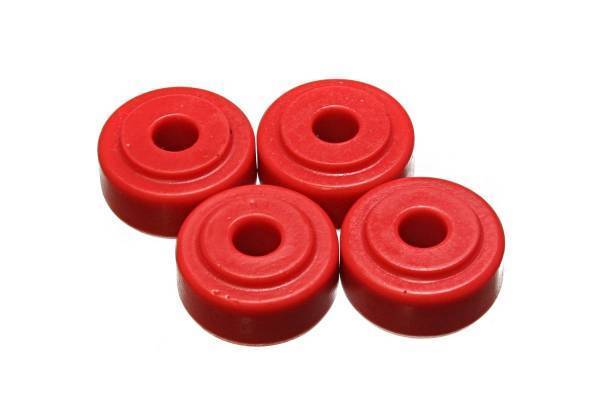 Energy Suspension - Energy Suspension Universal Shock Eyes Red Front And Rear Shock Tower Bayonet End Style 7/8 in. Nipple ID 3/8 in. ID 5/8 in. 5/8 in. Thick w/4 Grommets Performance Polyurethane - 9.8101R