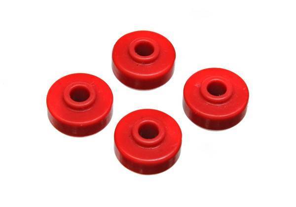 Energy Suspension - Energy Suspension Universal Shock Eyes Red Front And Rear Shock Tower Bayonet End Style 5/8 in. Nipple ID 3/8 in. 5/8 in. Thick w/4 Grommets Performance Polyurethane - 9.8126R