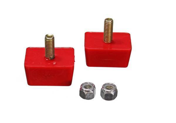 Energy Suspension - Energy Suspension Universal Bump Stop Set Red Low Profile Rectangular Style H-7/8 in. L-1 7/8 in. W-1 3/8 in. Incl. 2 Per Set Performance Polyurethane - 9.9118R