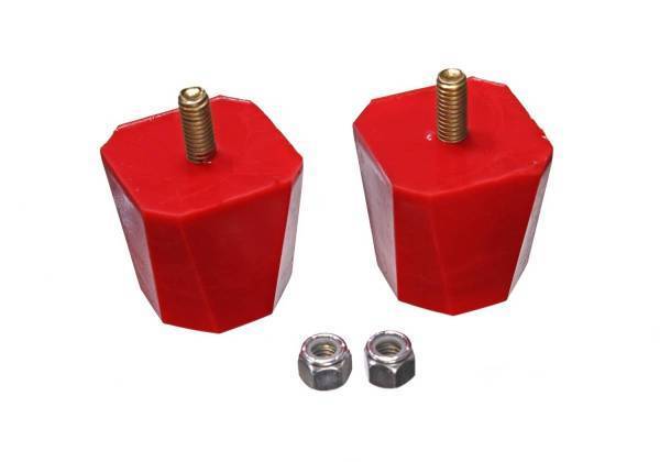 Energy Suspension - Energy Suspension Universal Bump Stop Set Red Square Tapered Style H-2 in. L-2 in. W-7/8 in. Incl. 2 Per Set Performance Polyurethane - 9.9136R
