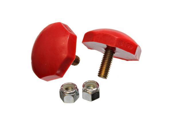 Energy Suspension - Energy Suspension Universal Bump Stop Set Red Octagon Style 1 7/8 in. Flatside To Flatside H-11/16 in. Dia. 2 in. 3/8 in. - 16 x 1 in. Stud Incl. 2 Per Set Performance Polyurethane - 9.9158R