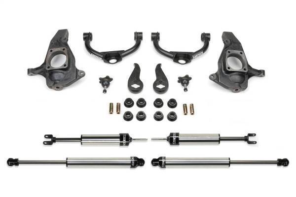 Fabtech - Fabtech Budget Lift System w/Shock 4 in. Lift Incl. Spindles Upper Control Arms Steering Knuckles Torsion Keys Rear Shocks All Required Hardware w/DLSS Shocks - K1056DL