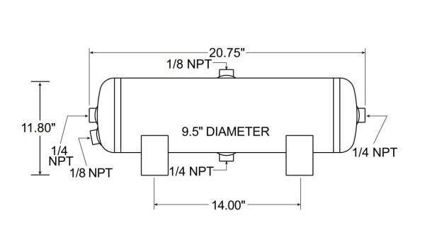 Firestone Ride-Rite - Firestone Ride-Rite Air Tank 5 Gal 5 Ports Suspension Self-Leveling Unit - 9246