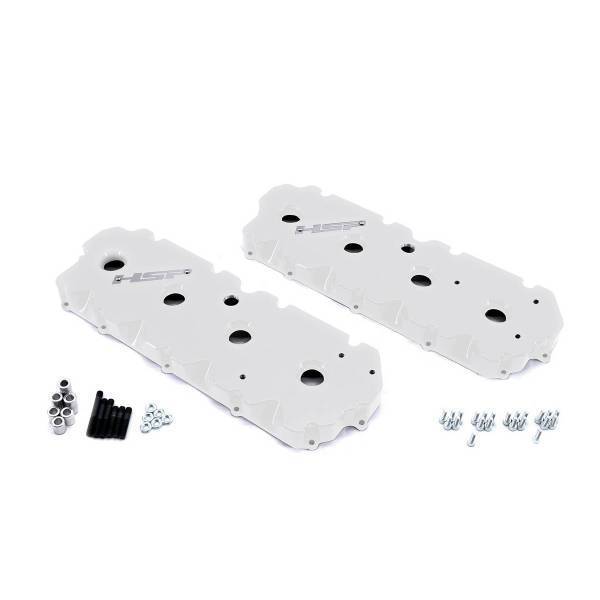 HSP Diesel - HSP Diesel 2001-2004 Chevrolet / GMC Billet Valve Covers Polar White - 146-HSP-W