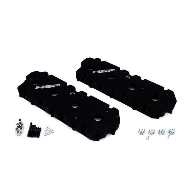 HSP Diesel - HSP Diesel 2001-2004 Chevrolet / GMC Billet Valve Covers Silk Satin Black - 146-HSP-SB