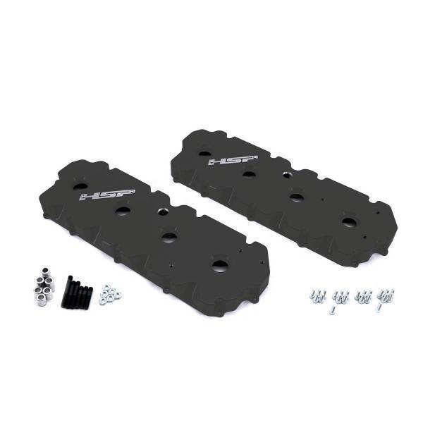 HSP Diesel - HSP Diesel 2001-2004 Chevrolet / GMC Billet Valve Covers Kingsport Grey - 146-HSP-DG