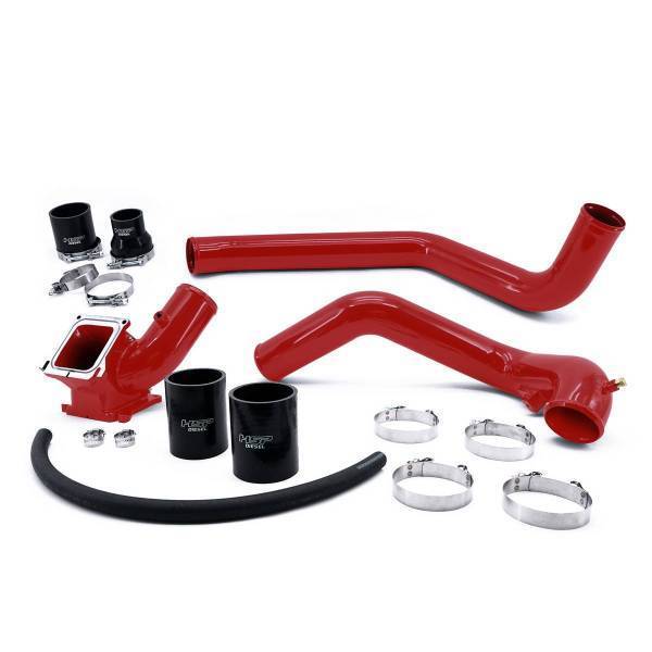 HSP Diesel - HSP Diesel 2006-2010 Chevrolet / GMC Intercooler Charge Pipe Bundle Flag Red - 082-HSP-BR