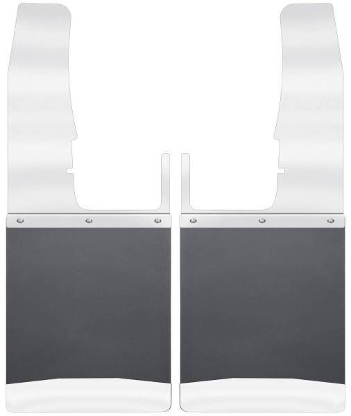 Husky Liners - Husky Liners Mud Flaps - Kick Back Mud Flaps Front 12" Wide - Stainless Steel Top and Weight - 17098