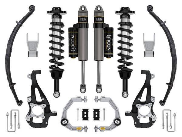 ICON Vehicle Dynamics - ICON Vehicle Dynamics 21-23 FORD F150 4WD 3.5-4.5" STAGE 2 SUSPENSION SYS BILLET UCA / LEAF PACK - K93142L