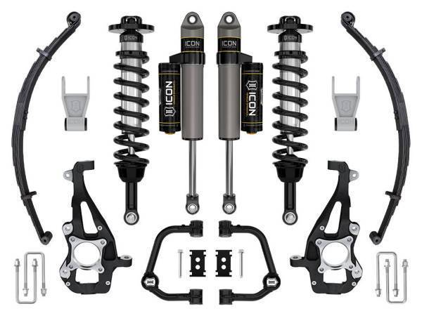 ICON Vehicle Dynamics - ICON Vehicle Dynamics 21-23 FORD F150 4WD 3.5-4.5" STAGE 2 SUSPENSION SYS TUBULAR UCA / LEAF PACK - K93142TL