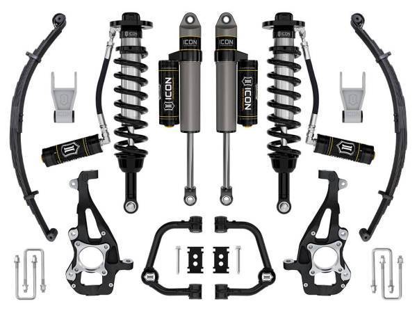 ICON Vehicle Dynamics - ICON Vehicle Dynamics 21-23 FORD F150 4WD 3.5-4.5" STAGE 3 SUSPENSION SYS TUBULAR UCA / LEAF PACK - K93143TL