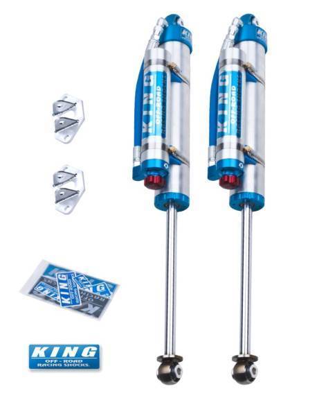 King Shocks - King Shocks 97-06 Jeep Wrangler TJ Front 2.5 Dia Piggy Hose Res Shock 0-2in Lift w/Adjuster (Pair) - 25001-160A