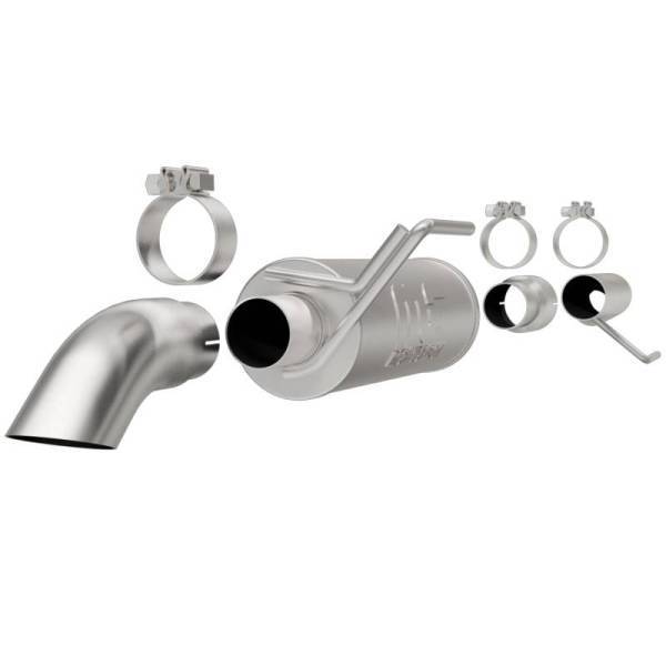 Magnaflow - MagnaFlow Cat-Back, SS, 2.5/3in, Turn Down In Front Rear Tire 2015 Ford F150 5.0L V8 Ext Cab - 19083