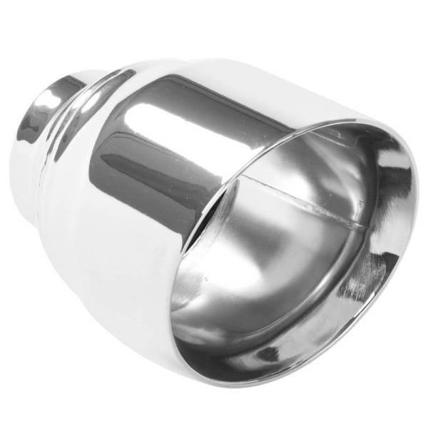 Magnaflow - MagnaFlow Tip Stainless Double Wall Round Single Outlet Polished 4.5in DIA 2.5in Inlet 5.75in Length - 35224