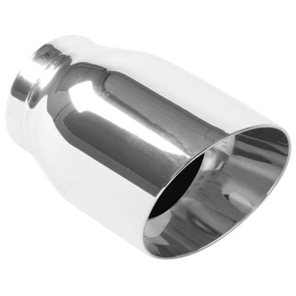 Magnaflow - MagnaFlow Tip Stainless Double Wall Round Single Outlet Polished 3.5in DIA 2.5in Inlet 5.5in Length - 35225