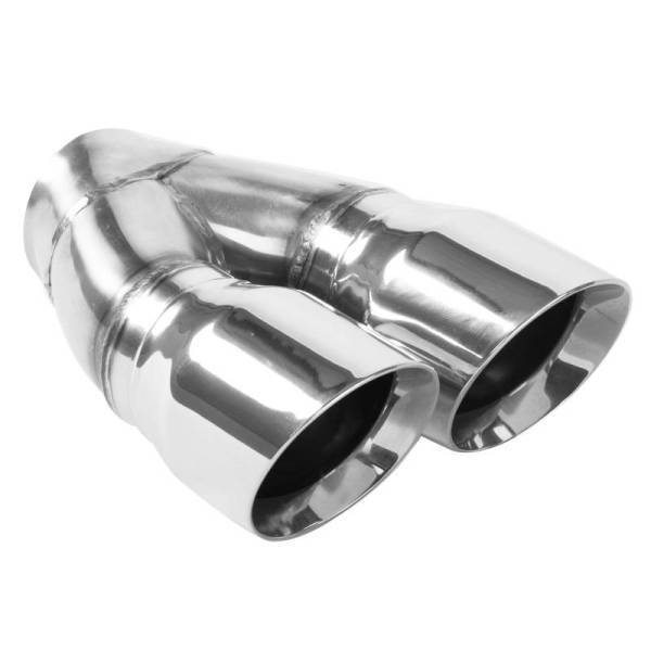 Magnaflow - MagnaFlow Double Wall 3in Dual Round Polished Tip 2.25in Inlet - 35226
