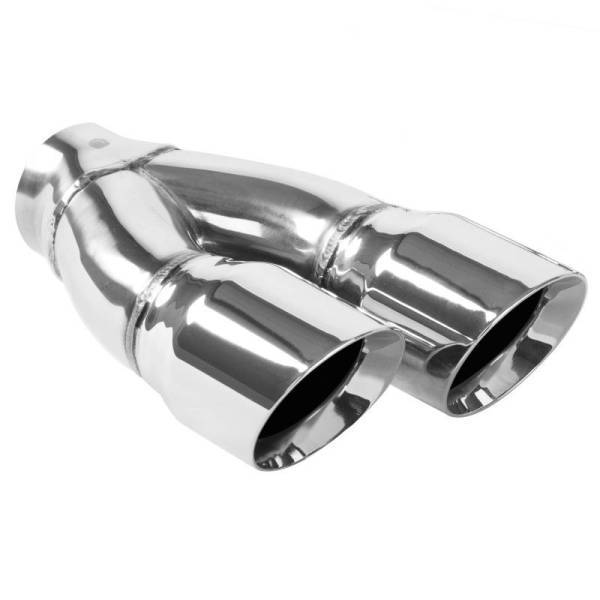 Magnaflow - MagnaFlow Double Wall 3in Dual Round Polished Tip 2.25in Inlet - 35228