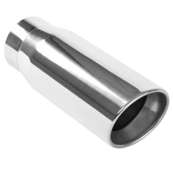 Magnaflow - MagnaFlow Tip Stainless Double Wall Round Single Outlet Polished 5in DIA 4in Inlet 13in Length - 35231