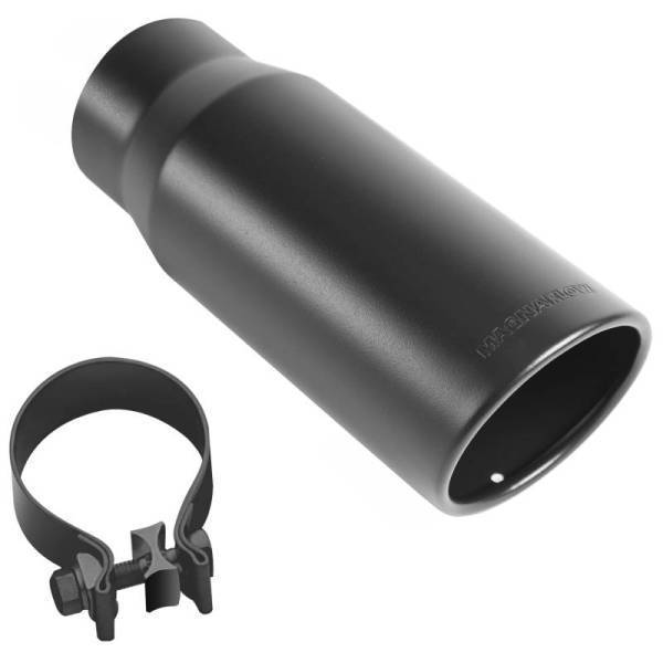 Magnaflow - MagnaFlow Tip Stainless Black Coated Single Wall Round Single Outlet 5in Dia 3.5in Inlet 14.5in L - 35237