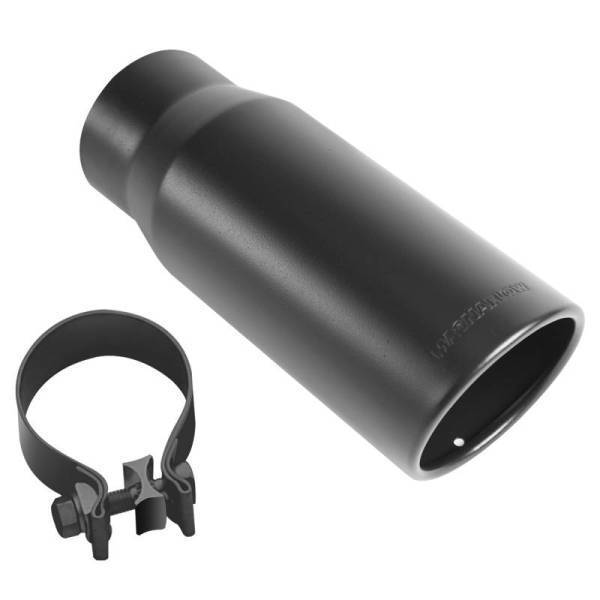 Magnaflow - MagnaFlow Tip Stainless Black Coated Single Wall Round Single Outlet 5in Dia 4in Inlet 13in L - 35238