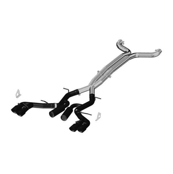 MBRP Exhaust - MBRP Exhaust 3in. Cat-BackDual Rear ExitQuad TipRaceBLK - S7033BLK