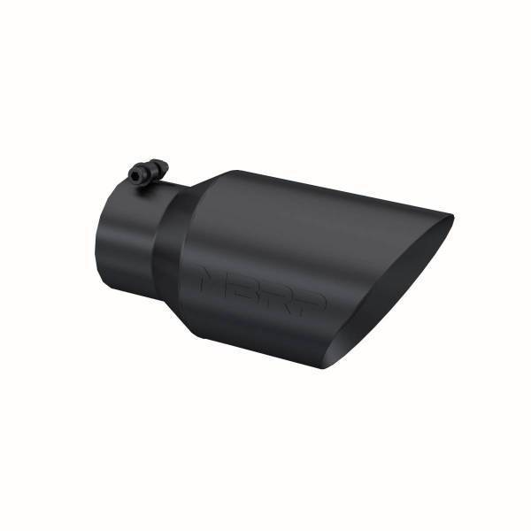 MBRP Exhaust - MBRP Exhaust Tip6in. O.D. Dual Wall Angled 4in. inlet 12in. Length. BLK. - T5072BLK