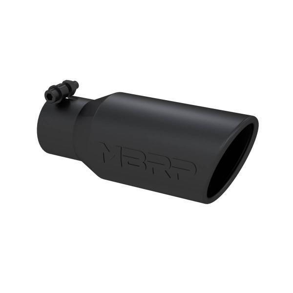 MBRP Exhaust - MBRP Exhaust Tip4in. O.D. Angled Rolled End 2 3/4in. inlet 10in. lengthBLK. - T5157BLK