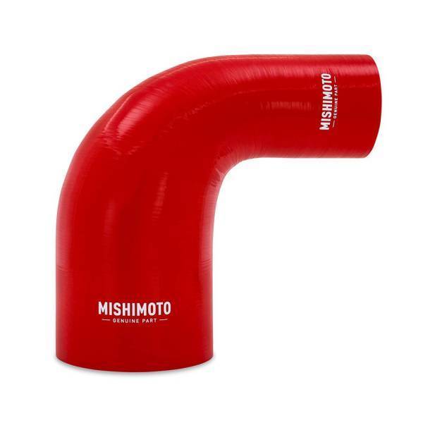 Mishimoto - Mishimoto Mishimoto 90-Degree Silicone Transition Coupler, 2.50-in to 4.00-in, Red - MMCP-R90-2540RD