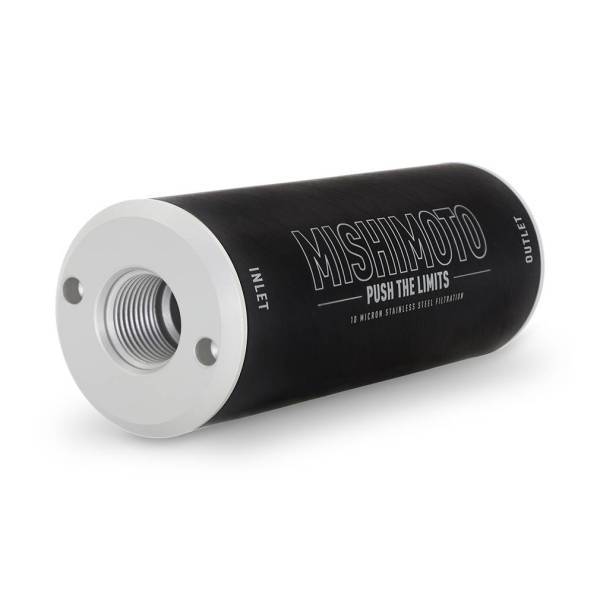 Mishimoto - Mishimoto High-Performance -10AN Fuel Filter, Slim, 10-Micron Stainless-Steel Insert - MMFF-SL-S010