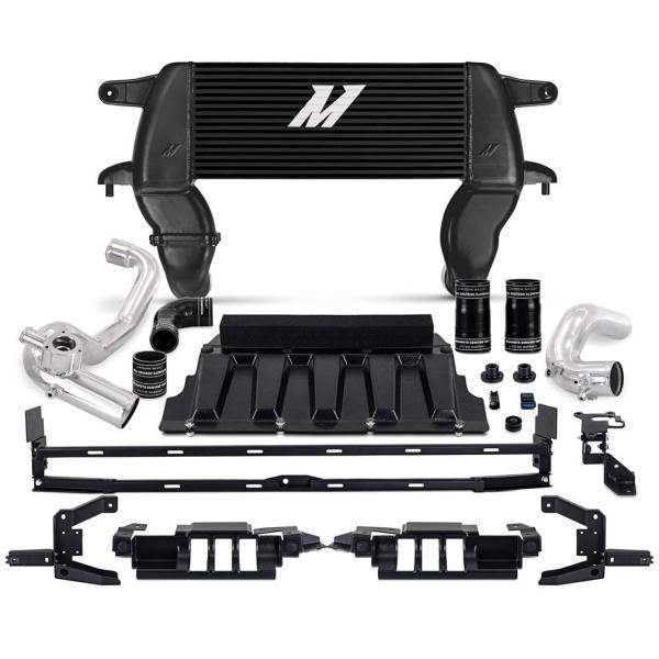 Mishimoto - Mishimoto High-mount Intercooler Kit, 2021+ Ford Bronco 2.3L, Black Core, Polished Pipes - MMINT-BR23-21HKBKP