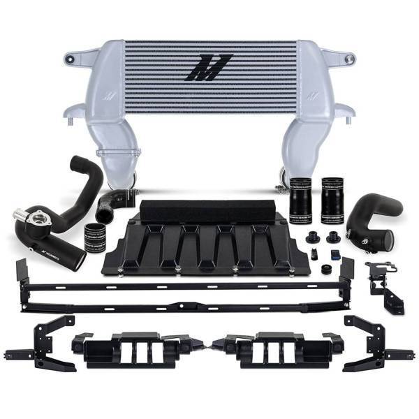 Mishimoto - Mishimoto High-mount Intercooler Kit, 2021+ Ford Bronco 2.3L, Silver Core, Black Pipes - MMINT-BR23-21HKSLBK