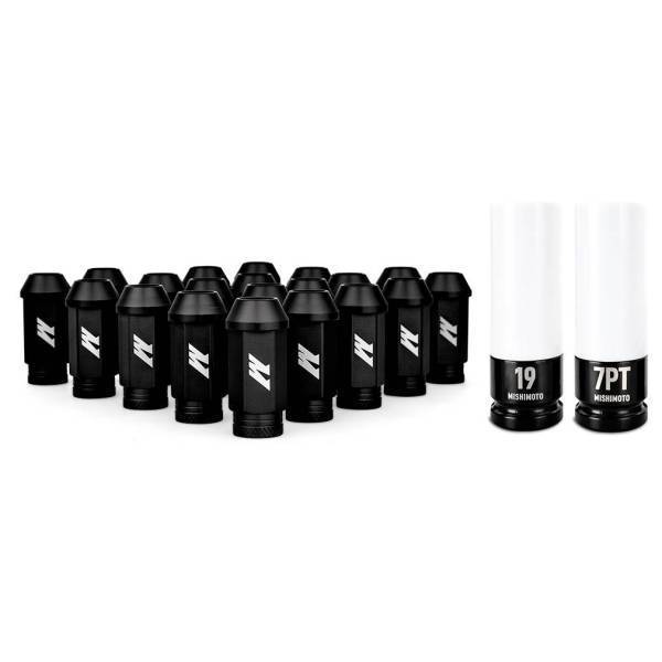 Mishimoto - Mishimoto Mishimoto Aluminum Locking Lug Nuts M12x1.25, 20pc Set, Black - MMLG-125-20LBK