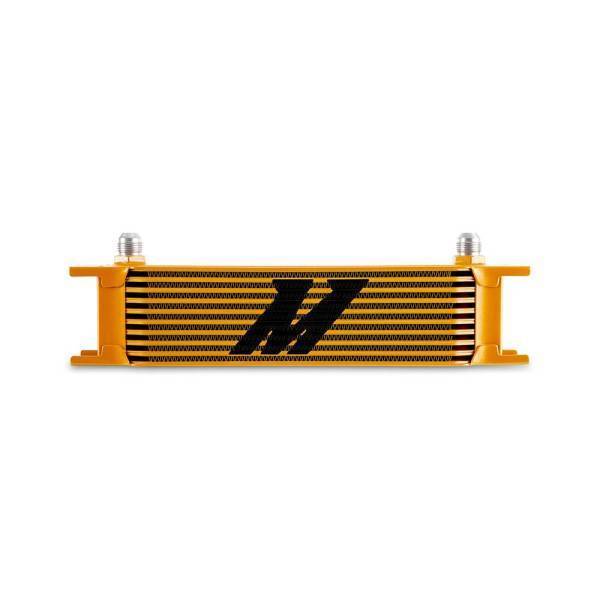 Mishimoto - Mishimoto Universal 10-Row Oil Cooler, -8AN, Gold - MMOC-10-8GD