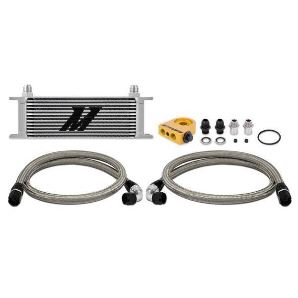 Mishimoto - Mishimoto Universal Thermostatic Oil Cooler Kit, 13-Row, Silver - MMOC-U13TSL