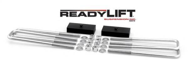 Ready Lift - ReadyLift Rear Block Kit 1 in. Cast Iron Blocks Incl. Integrated Locating Pin E-Coated U-Bolts Nuts/Washers - 66-3051