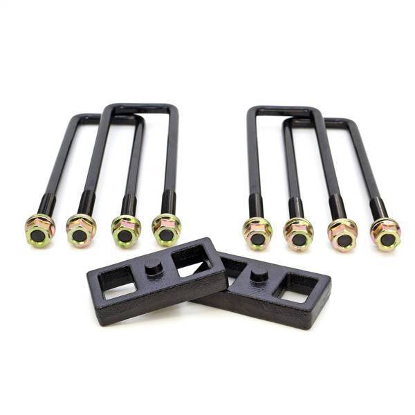 Ready Lift - ReadyLift Rear Block Kit 1 in. Cast Iron Blocks Incl. Integrated Locating Pin E-Coated U-Bolts Nuts/Washers For Use w/Factory Top Overloads - 66-3121