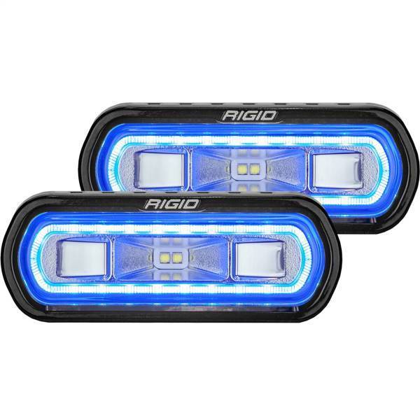 Rigid Industries - Rigid Industries SR-L SERIES OFF-ROAD SPREADER POD 3 WIRE SURFACE MOUNT WITH BLUE HALO PAIR - 53121