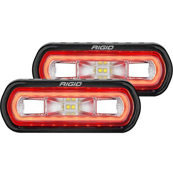 Rigid Industries - Rigid Industries SR-L SERIES OFF-ROAD SPREADER POD 3 WIRE SURFACE MOUNT WITH RED HALO PAIR - 53122
