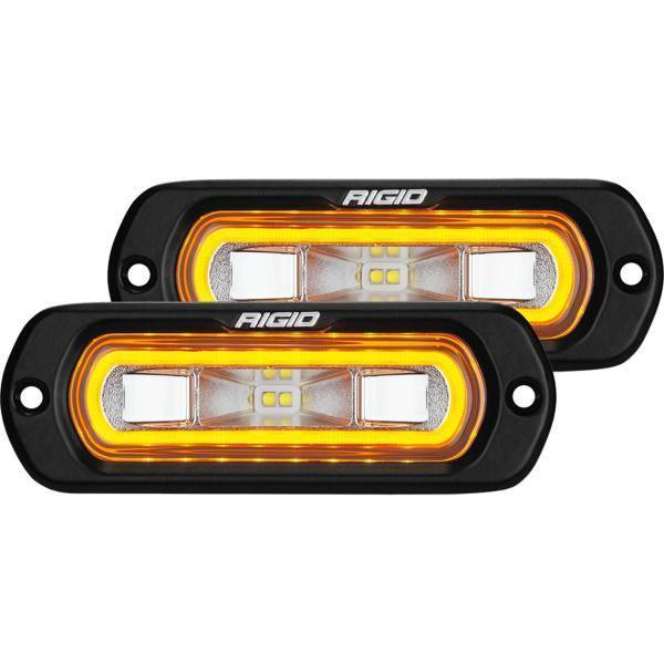 Rigid Industries - Rigid Industries SR-L SERIES OFF-ROAD SPREADER POD 3 WIRE FLUSH MOUNT WITH AMBER HALO PAIR - 53223