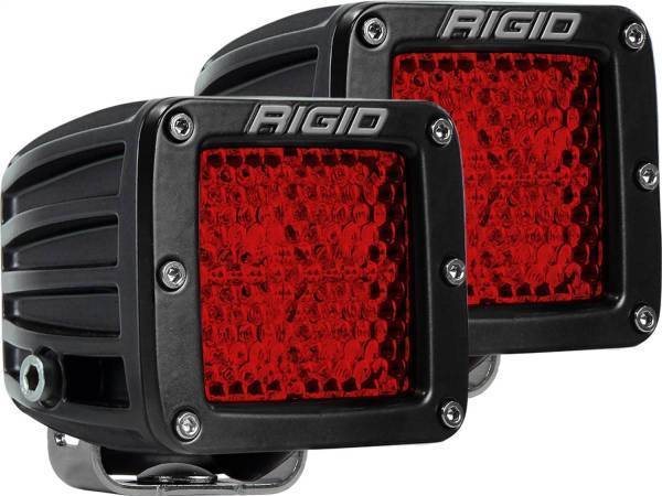 Rigid Industries - Rigid Industries D-SERIES DIFFUSED REAR FACING HIGH/LOW SM RED SET OF 2 - 90153