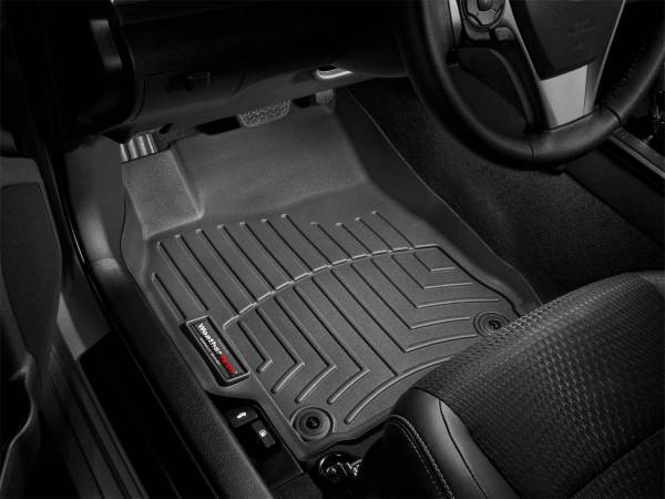 Weathertech - Weathertech FloorLiner™ DigitalFit® Black Front Over-The-Hump Fits Depressed Left Corder Does Not Fit Vehicles w/Flow Through Consoles Trim Required For Floor-Mnt Shifters - 444051
