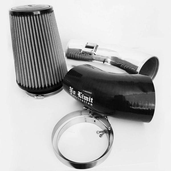 No Limit Fabrication - No Limit Fabrication 6.7 Cold Air Intake 11-16 Ford Super Duty Power Stroke Polished Dry Filter Stage 1 - 67CAIPD1