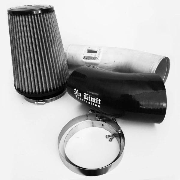 No Limit Fabrication - No Limit Fabrication 6.7 Cold Air Intake 11-16 Ford Super Duty Power Stroke Black Dry Filter Stage 1 - 67CAIBD1