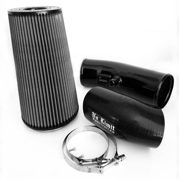 No Limit Fabrication - No Limit Fabrication 6.7 Cold Air Intake 11-16 Ford Super Duty Power Stroke Black Dry Filter Stage 2 - 67CAIBD