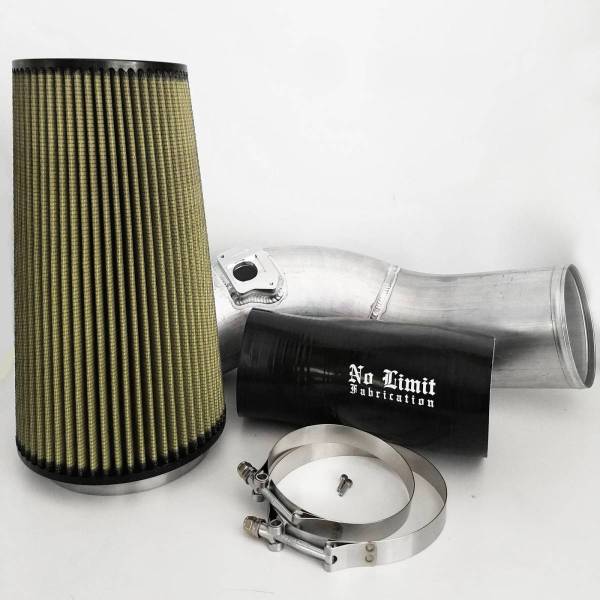 No Limit Fabrication - No Limit Fabrication 6.0 Cold Air Intake 03-07 Ford Super Duty Power Stroke Raw PG7 Filter - 60CAIRP
