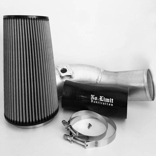 No Limit Fabrication - No Limit Fabrication 6.0 Cold Air Intake 03-07 Ford Super Duty Power Stroke Raw Dry Filter - 60CAIRD