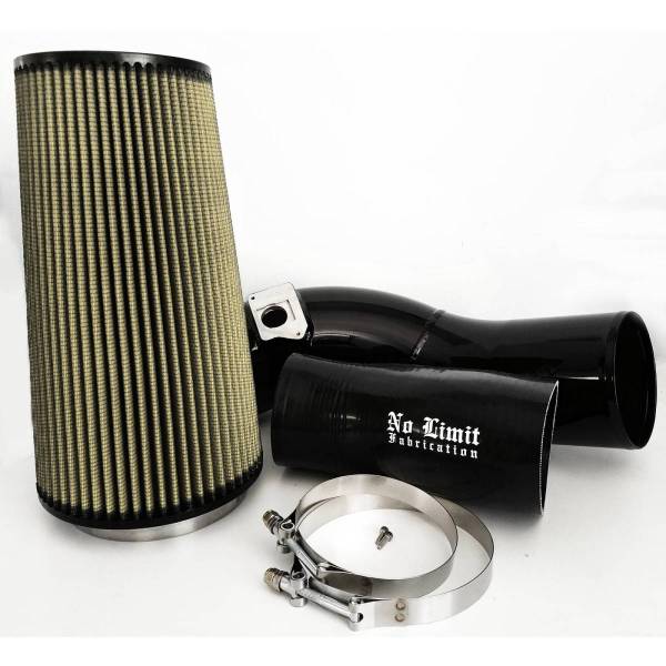No Limit Fabrication - No Limit Fabrication 6.0 Cold Air Intake 03-07 Ford Super Duty Power Stroke Black PG7 Filter - 60CAIBP